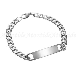 Customized Words Bar Chain Bracelet Men - K World Bizarre