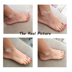 Custom 14k Gold Plated Name Anklet For Women - K World Bizarre