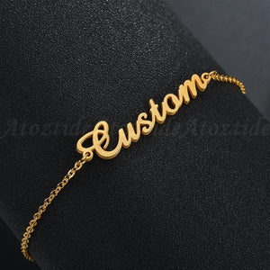 Customized 14K Gold Name Bracelet - K World Bizarre