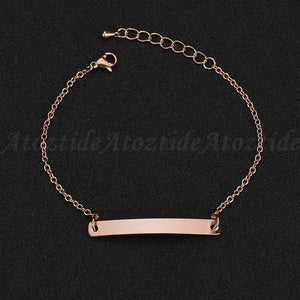 Customized Words Bar Chain Bracelet Women - K World Bizarre