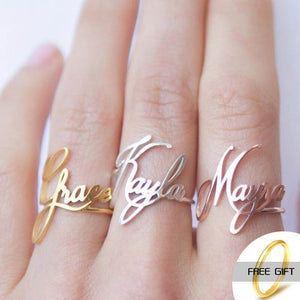 Customized 14k Gold Plated Name Ring - K World Bizarre