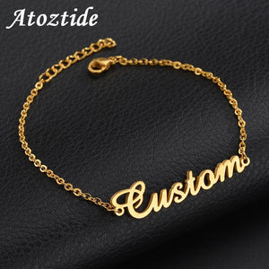 Customized 14K Gold Name Bracelet - K World Bizarre