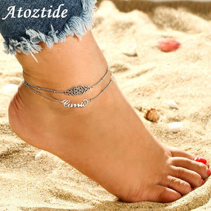 Custom 14k Gold Plated Name Anklet For Women - K World Bizarre