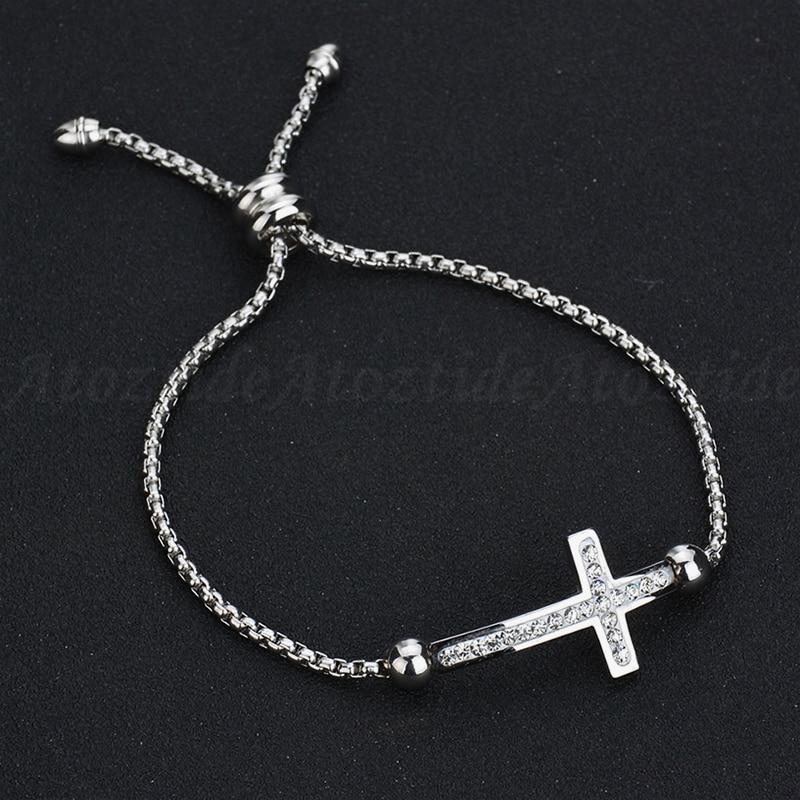 Charm 1 Row Round Cross Crystal Bracelet - K World Bizarre