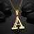 Gold Rhinestone Initial Letter Necklace - K World Bizarre